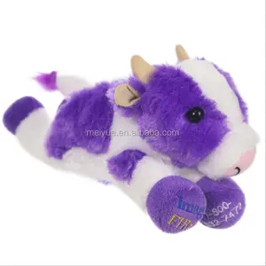 Милая Лежащая фиолетовая корова мягкая игрушка