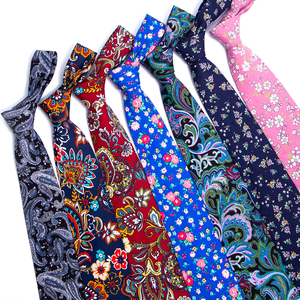 Corbata de Cachemira Floral de algodón para hombre, corbatas informales con corbata colorida, corbatas de algodón a la moda - Product Image 2