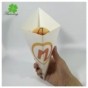 Snack imballaggio per patatine fritte, carta crespa cone holder