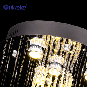 Candelabro LED grande montado en techo industrial moderno de cristal de Pakistán K9 - Product Image 3