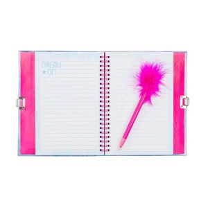 Gem Decoration Feather Children Printed School Diary Spiral Hardcover <strong>Notebook</strong> <strong>With</strong> <strong>Lock</strong> - Product Image 5
