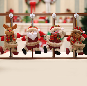 Ornement de Noël suspendu en peluche, poupée pour arbre de Noël, bonhomme de neige, renne, ours, poupée Père Noël, cadeau de Nouvel An, décoration de Noël - Product Image 4