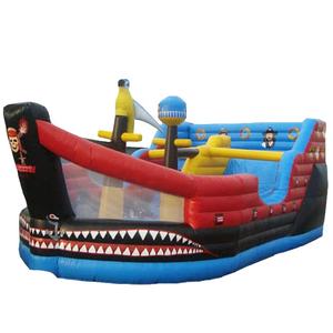 Adventure sailing ship super realistic giant large inflatable water slide into pool