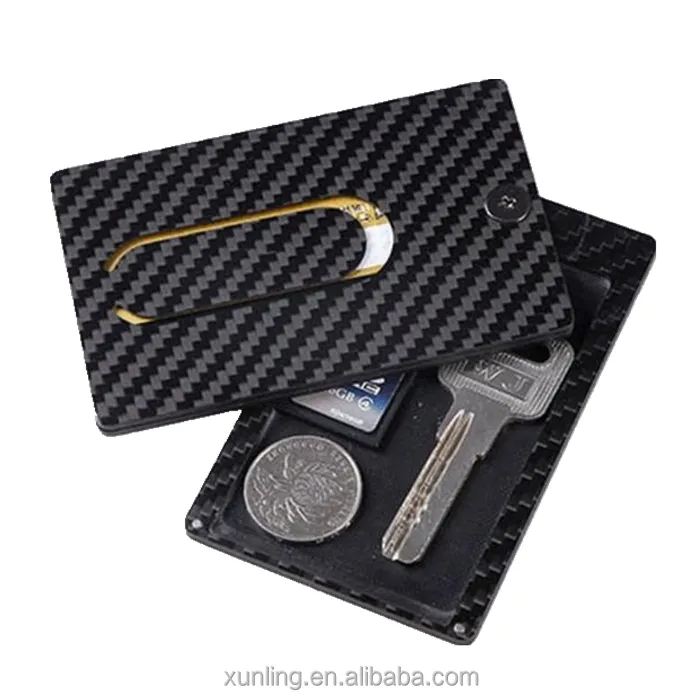 Elegante Real Carbon Fiber Geld Clip OEM/ODM Magnetische Carbon Fiber Brieftasche rfid Blocking Schutz