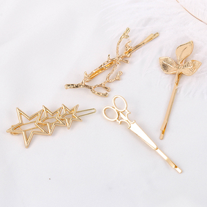 Accesorios para el cabello <span class=keywords><strong>de</strong></span> mujer a la moda Clip <span class=keywords><strong>de</strong></span> pelo triangular <span class=keywords><strong>de</strong></span> Metal <span class=keywords><strong>de</strong></span> aleación geométrica para el cabello Luna círcu - Product Image 2