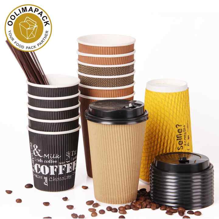 7OZ Ripple Wall Paper Cups - Customizable & Disposable