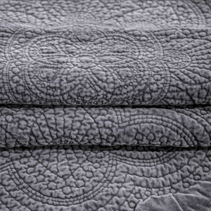 Colcha en relieve de terciopelo y algodón 100%, cómoda colcha de color gris, juego de sábanas de cama con bordado 3d - Product Image 6