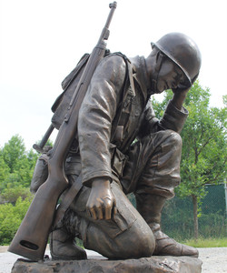Décoration de jardin d'extérieur, sculpture en laiton grandeur nature, statue de soldat en bronze - Product Image 5