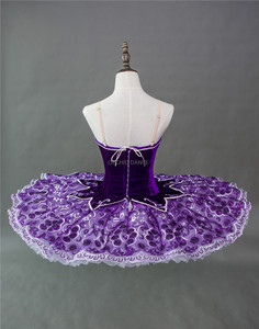 Su misura Per Bambini Delle Ragazze del Velluto di <span class=keywords><strong>Ballo</strong></span> di Usura di Prestazione Costumi Viola <span class=keywords><strong>Tutu</strong></span> di Balletto - Product Image 3