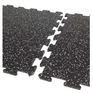 interlocking deck gym tile 1.5 inch pure black rubber interlock gym mat