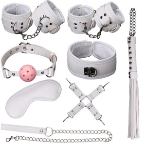 Set di 8 Pezzi BDSM Bondage Restraint in Pelle Nera e Rosa con Pelliccia Kit Sexy per <span class=keywords><strong>Mobili</strong></span> Prodotto in Cina Giocattolo per Giochi SM - Product Image 3