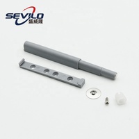 Amortisseur de porte de placard de cuisine moderne SEVILO en plastique, système d'ouverture à poussée, fermeture douce, blanc/gris
