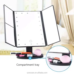 Makeup Mirror with Lights Lighted Makeup Mirror with LED Lights 2X 3X Magnifying Makeup Dual Power Vanity Mirror