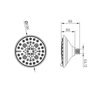 Pomme de douche à effet pluie de haute qualité 6 pouces en ABS finition chromée Pomme de douche à effet pluie à économie d'eau pour hôtel avec installation facile