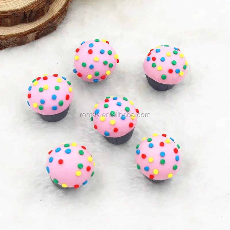 En Satış 21*20mm Moda Takı Kawaii Sahte Sprinkles Polimer Kil Cupcakes için Dolabı Mıknatıslar