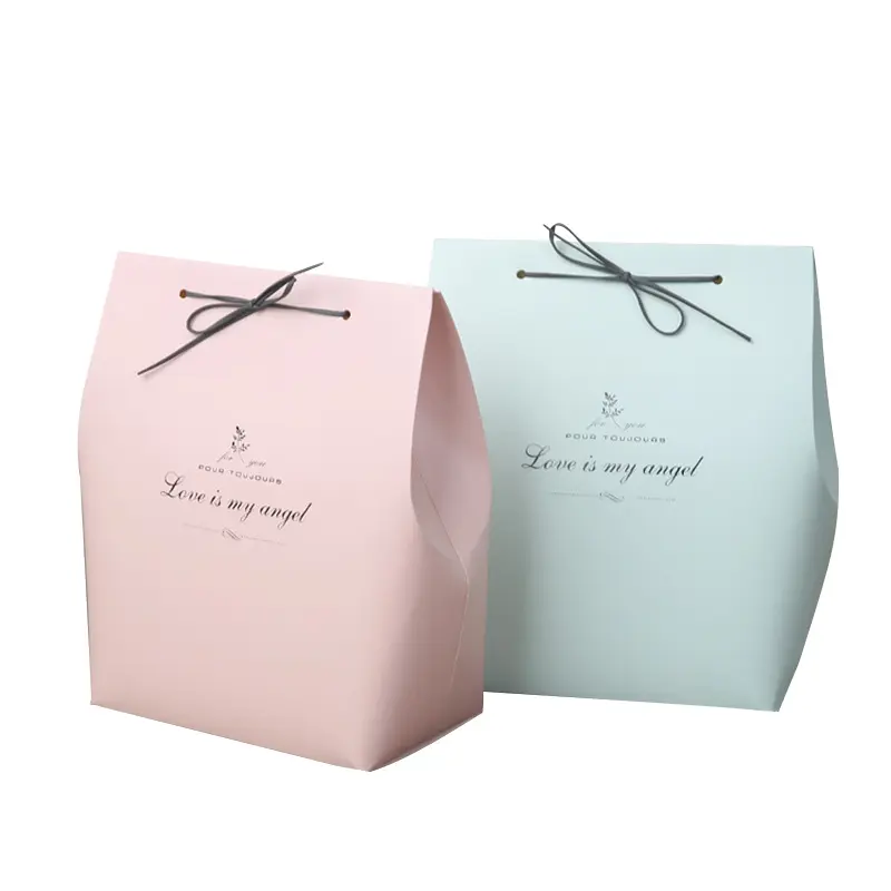 Yüksek kaliteli zarif Tasarımcı Düğün Favor şeker kağıdı hediye ambalaj kutusu halat kapatma ile özel