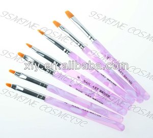 8 unids pro primera calidad marmol acrilico uñas juego de brochas Nail art brush set curva diseño pen pintura polaca pinceles - Product Image 1