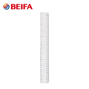 Beifa Brand BF4932 Multifunction Clear 2 In 1 30CM Plastic Ruler, 12 Inch Plastic Ruler