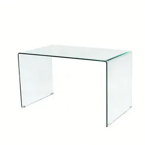 Mesa de centro rectangular transparente, cristal curvado en caliente, de fabricante de China, anidación de vidrio curvado, precio de mesa