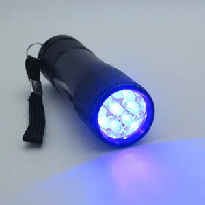 470nm 9 LED 블루 레이 라이트 램프 손전등 사용자 정의 로고