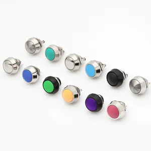 12mm Push Button Switch AC 250V2A 125V2A Momentary Switch Mini Push Button Power On/Off Red Green Yellow Blue Black White