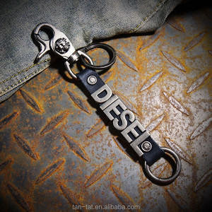 โลโก้ที่กำหนดเอง Monogrammed วัวหนัง Key Chain FOB แหวน - Product Image 1