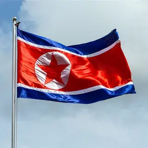 Bendera Nasional Kustom Korea-Bendera Negara Utara Bendera Negara Nasional Dunia Kustom Poliester Gantung