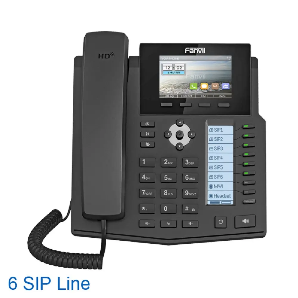 HD Voice Soft Voip6 Sip Lines Phoneを搭載したホットセールファンビルX5SOemIP電話