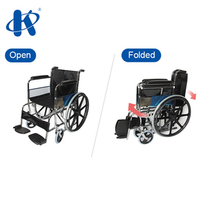 Silla de ruedas plegable con freno manual, reposabrazos fijo y reposapiés, tamaño estándar - Product Image 5