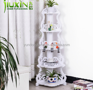 Estante Esquinero de Madera <span class=keywords><strong>Blanca</strong></span> de 5 Niveles para Decoración del Hogar, Soporte para Flores de Sala de Estar - Product Image 2
