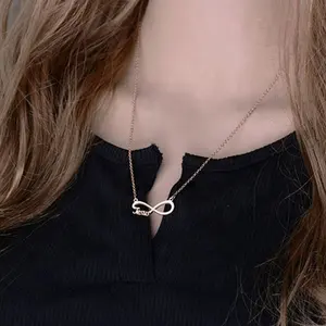 Women's Stainless Steel Gold Plated Jesus Infinity Choker Necklace