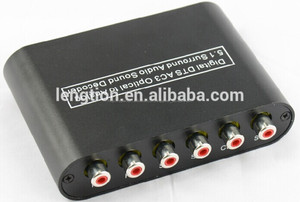 Dts digital de fibra óptica de audio a 5.1/2.1 canal analógico estéreo rca 6 convertidor de cine en casa - Product Image 1
