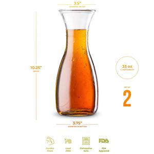 Pompe à eau en verre avec couvercle, dispositif de protection, bec goutte à goutte, pichet à eau Pour réfrigérateur <span class=keywords><strong>1l</strong></span> Pour les jus, citron, thé, lait, vin - Product Image 4