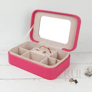 Hot Selling Ring Holder Jewelry Box Beauty Cosmetic Lighted Lipstick Case With Mirror