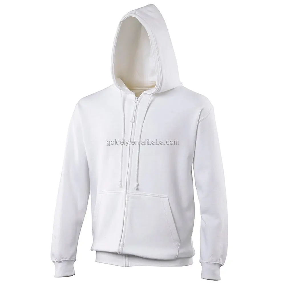 Mens 100 pamuk/polyester katı renk hoodie düz beyaz/siyah hoodie polyester pamuk harmanlanmıştır hoodies erkekler için toptan MOQ500