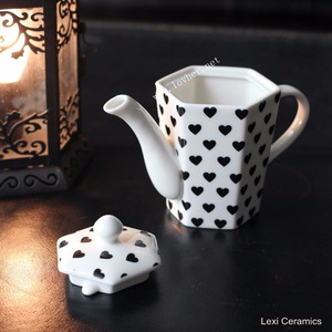 Juego de té de porcelana con diseño de amor de China, juego de té de porcelana de cerámica, taza y platillo, juego de té de la tarde con diseño de corazón, 5 uds. - Product Image 4