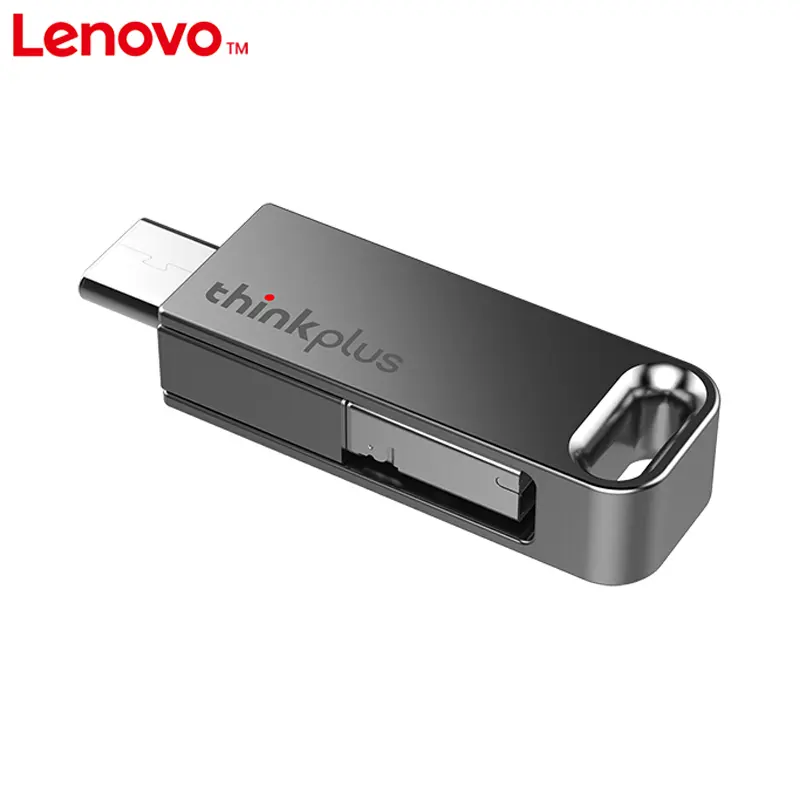 लेनोवो/thinkplus MU100 3-सिर यूएसबी फ्लैश ड्राइव समर्थन कंप्यूटर USB3.0 प्रकार-सी माइक्रो मोबाइल फोन OTG कार बड़े क्षमता फ्लैश