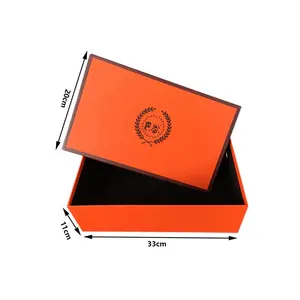 ขายส่งที่กำหนดเองรีไซเคิลสีส้มกระดาษแข็งกระดาษรองเท้าบรรจุภัณฑ์กล่องขอบสีเทา