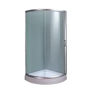 Boîtier de douche en verre transparent, argent vif, sur pied, sans vapeur