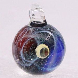 Boule d'étoile en verre dichroïque faite à la main pour la fabrication de bijoux pour enfants boule de Zircon <span class=keywords><strong>ambre</strong></span> avec <span class=keywords><strong>pendentif</strong></span> univers à breloques spatiales - Product Image 3
