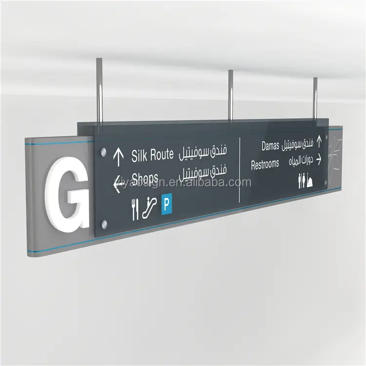 YIYAO hanging directional sign ceiling way finding sign