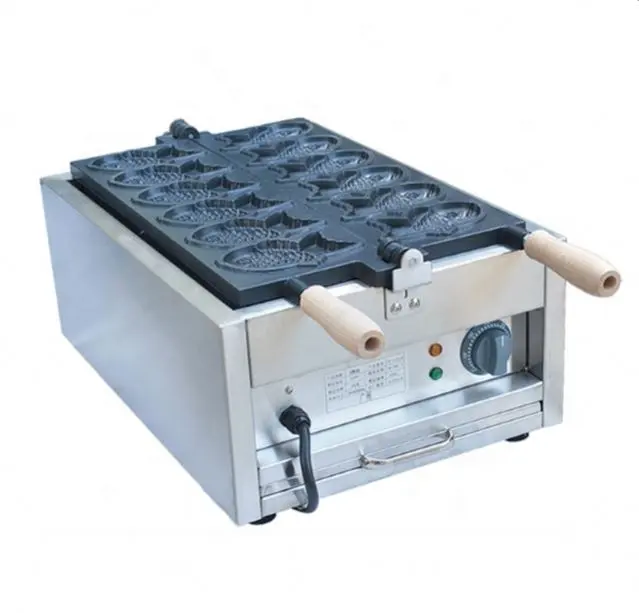 Profesyonel Gelişmiş İtalyan Teknolojisi Waffle Balık Dondurma Makinesi/Elektrikli Balık Kek Makinesi