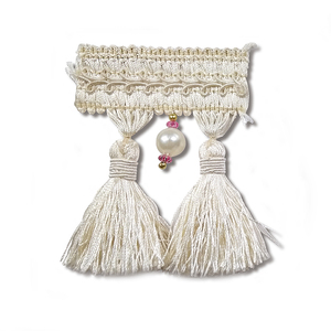 Alta calidad con cuentas Fringe tassel TRIM con pompom bolas