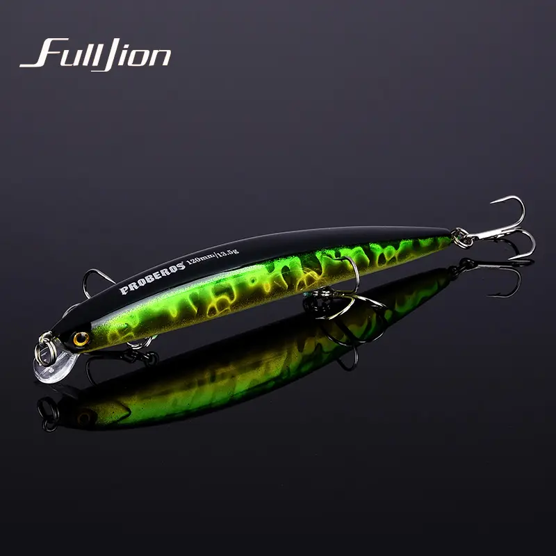 Fulljon-Señuelos de Pesca duros, aparejos de pesca reflectantes con láser Aritificial, piscardo duro, Wobblers