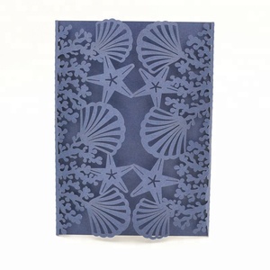 Cartes d'<span class=keywords><strong>invitation</strong></span> de mariage de haute qualité en forme d'étoiles de <span class=keywords><strong>mer</strong></span>, de coquillages et de coraux découpés au laser - Product Image 4
