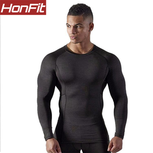 <strong>Black</strong> <strong>Compression</strong> Sports Fitness Tee <strong>Shirt</strong> Oem Plain Long Sleeve Gym <strong>Shirt</strong> - Product Image 2