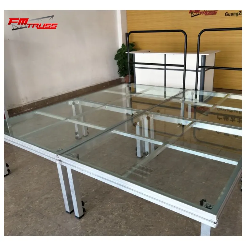 Hot event stages for sale portable stage transparent glass stage