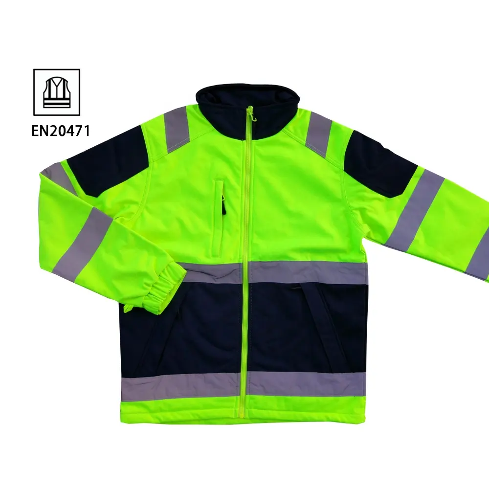 Yeni ceket hi vis teknisyeni EN20471 yüksek üniforma erkek softshell ceket