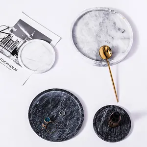 Bán Buôn Đồ Trang Sức Tròn Đá Cẩm Thạch Khay Tròn Tấm Đá Cẩm Thạch Stackable Jewelry Ring Display Tray