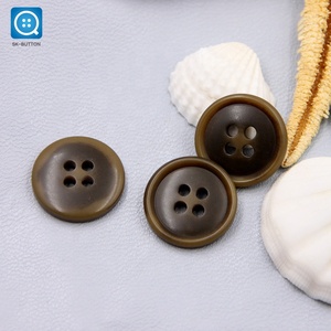 Cúc Áo Khoác Áo Khoác Vải Polyester Bốn Lỗ Giả Chất Lượng Cao Màu Nâu 28L - Product Image 5